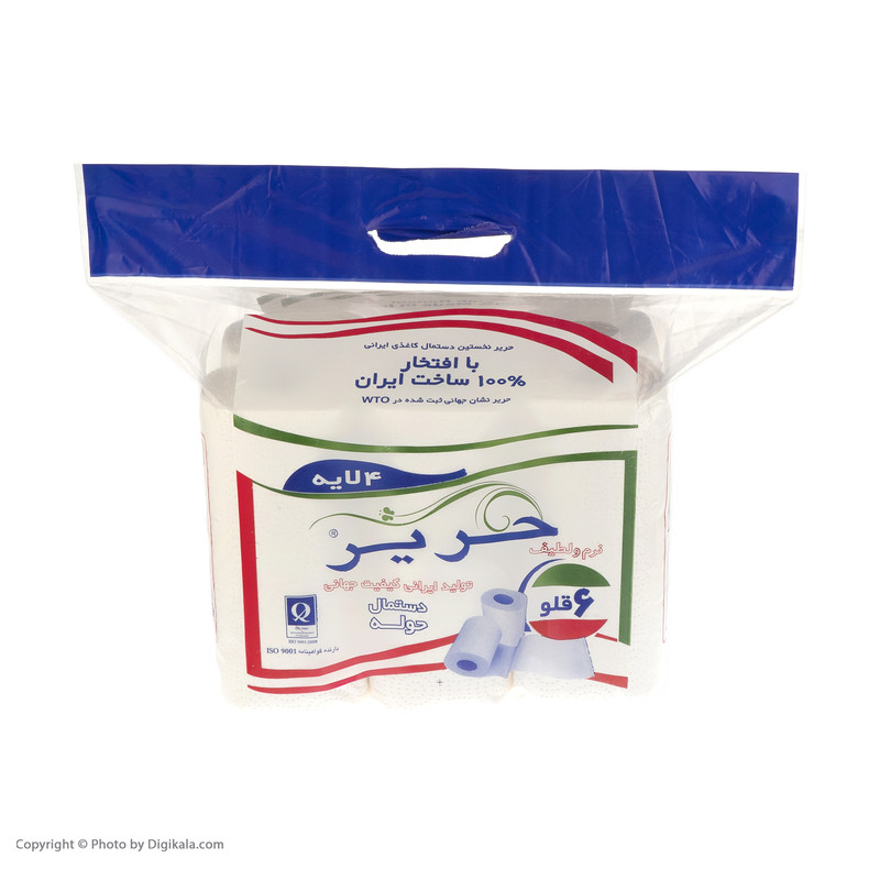 دستمال حوله کاغذی حریر بسته 6 عددی