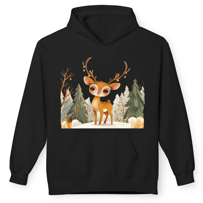 هودی مردانه پاد آفرین مدل کریسمس کد 47 طرح گوزن 