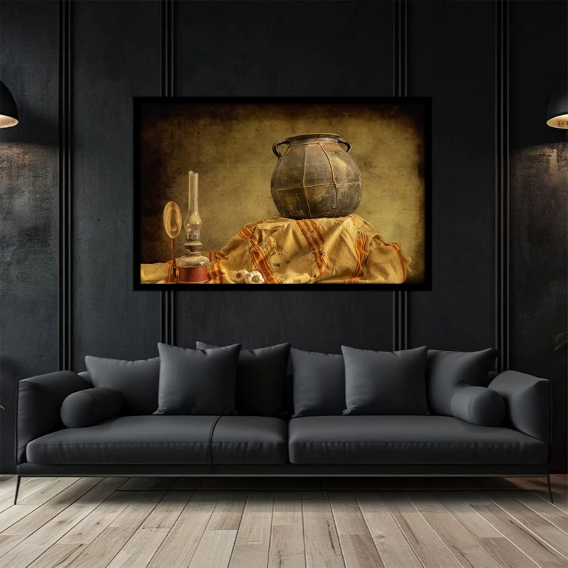 تابلو بکلیت طرح نوستالژیک و کلاسیک ظروف قدیمی مدل B-bu5121