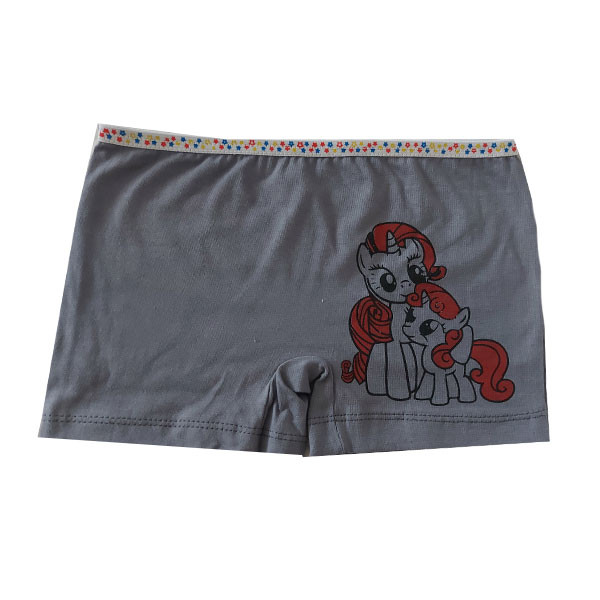 شورت دخترانه طرح اسب آبی رنگ خاکستری