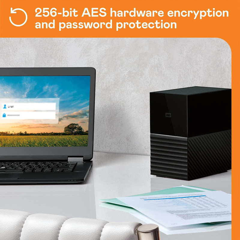 هارد اکسترنال وسترن دیجیتال مدل WD MYBOOK DUO 24TB ظرفیت 24 ترابایت دارای رابط USB Type-A 3.1