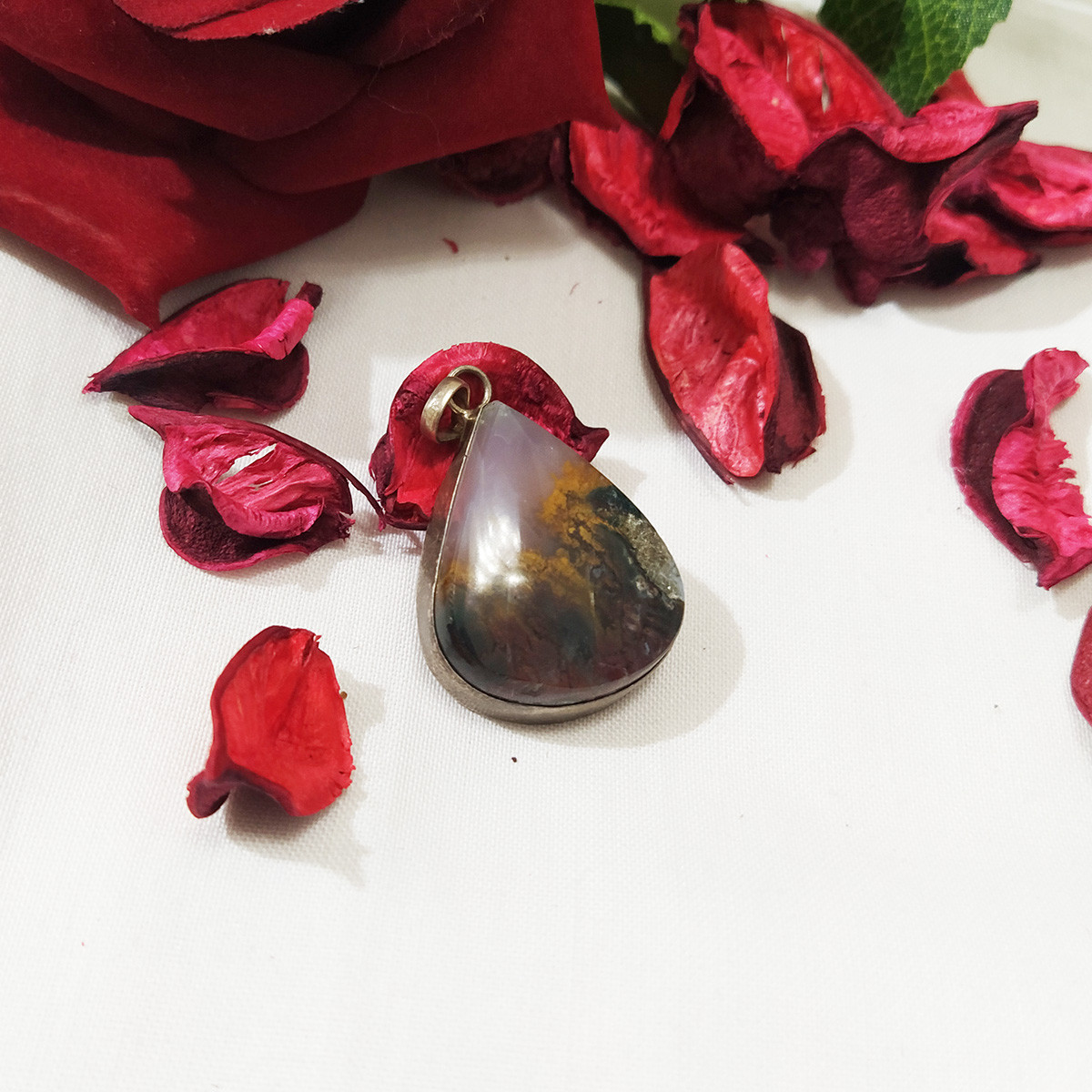 آویز گردنبند نقره زنانه سلین کالا مدل عقیق شجر کد ce-As111