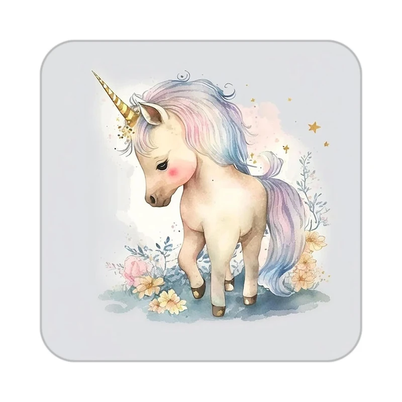 زیر لیوانی کاکتی طرح اسب تک شاخ و یونیکورن مدل mp32367