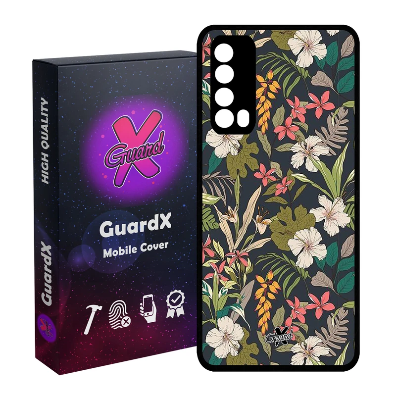 کاور گارد ایکس طرح گل مدل Glass10222 مناسب برای گوشی موبایل هوآوی Y7A / P Smart 2021