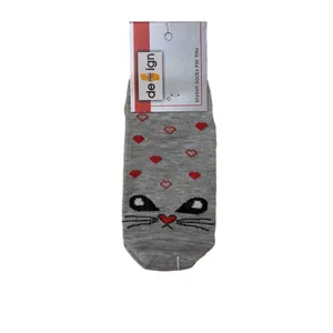 جوراب ساق کوتاه دخترانه مدل گربه کد 501 