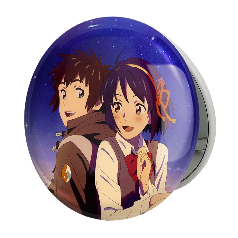 آینه جیبی خندالو طرح تاکی تاچیبانا و میتسویا میامیزو انیمه یورنیم Your Name مدل تاشو کد 16242 