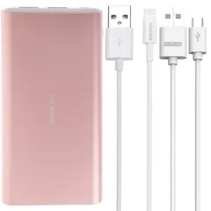 شارژر همراه روموس مدل GT1 با ظرفیت 10000 میلی آمپر ساعت به همراه کابل‌ microUSB و لایتنینگ