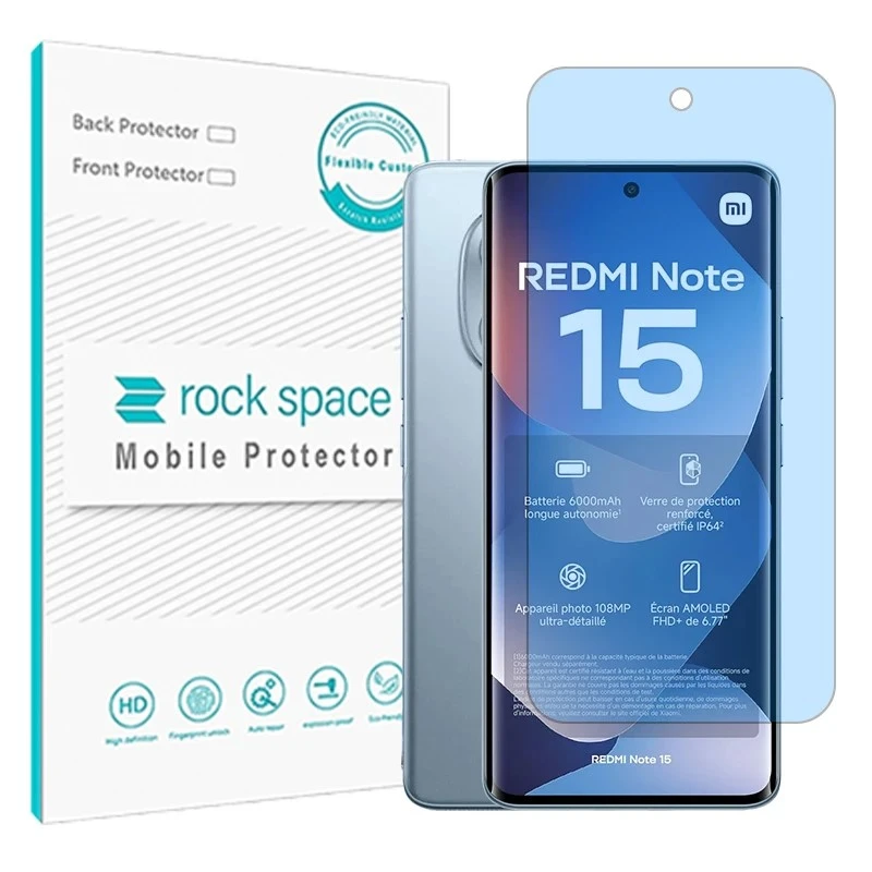 محافظ صفحه نمایش آنتی بلو راک اسپیس مدل هیدروژلی مناسب برای گوشی موبایل شیائومی Redmi Note 15 4G