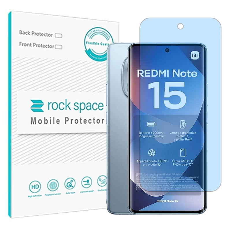 محافظ صفحه نمایش آنتی بلو راک اسپیس مدل هیدروژلی مناسب برای گوشی موبایل شیائومی Redmi Note 15 4G