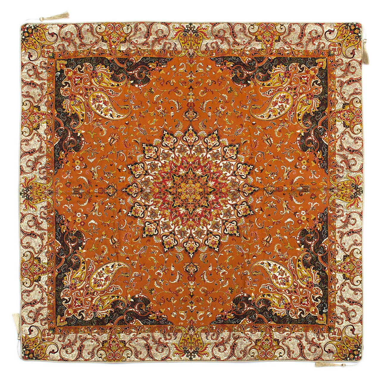 رومیزی ترمه کارگاه رستا طرح 104-14-20 سایز 100 × 100
