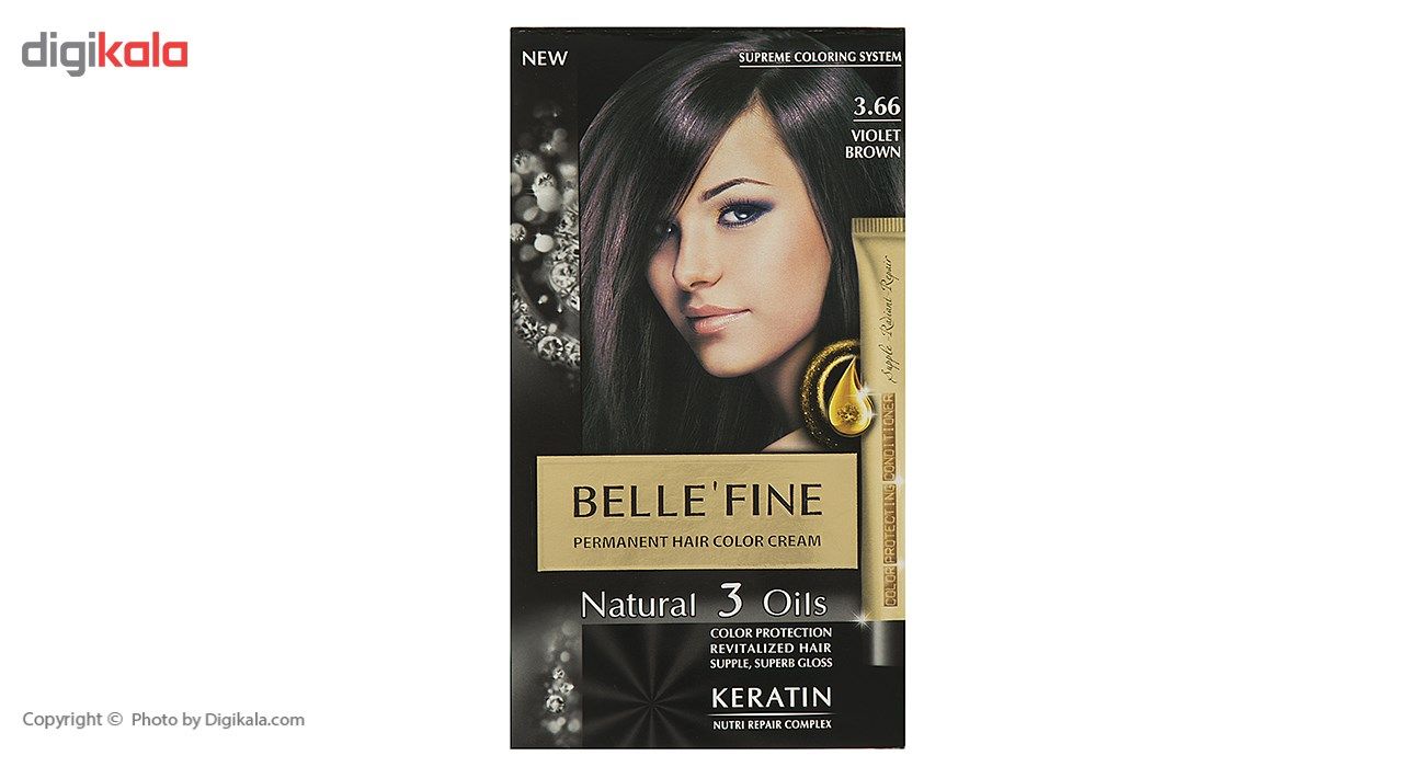 کیت رنگ مو بله فاین سری Natural 3 Oils شماره 3.66 main 1 1