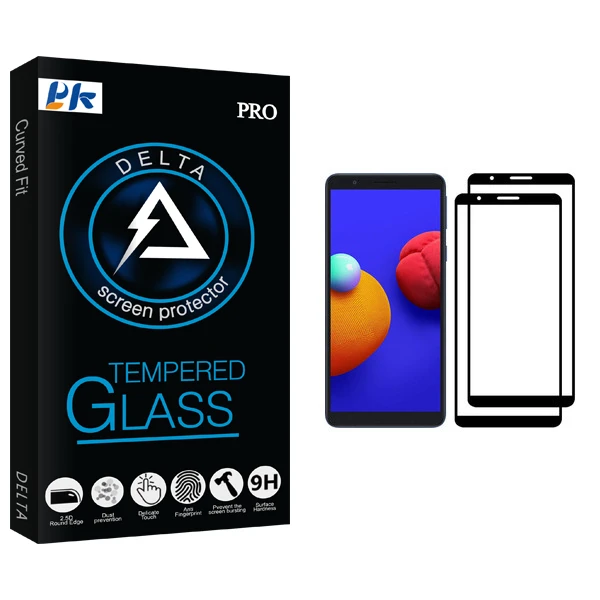 محافظ صفحه نمایش پی کی مدل Delta Glass مناسب برای گوشی موبایل سامسونگ Galaxy A01 Core بسته دو عددی
