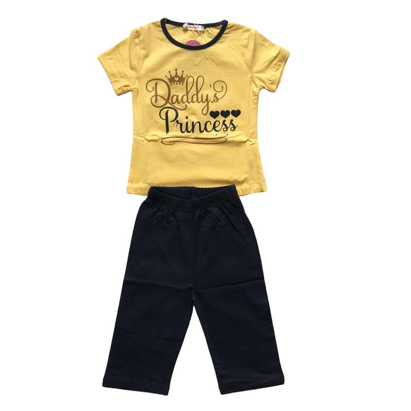 ست تی شرت و شلوارک دخترانه مدل kaz