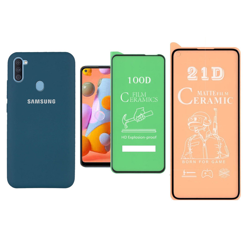 کاور کد 73 مناسب برای گوشی موبایل سامسونگ Galaxy A11 به همراه محافظ صفحه نمایش سرامیکی بسته 2 عددی