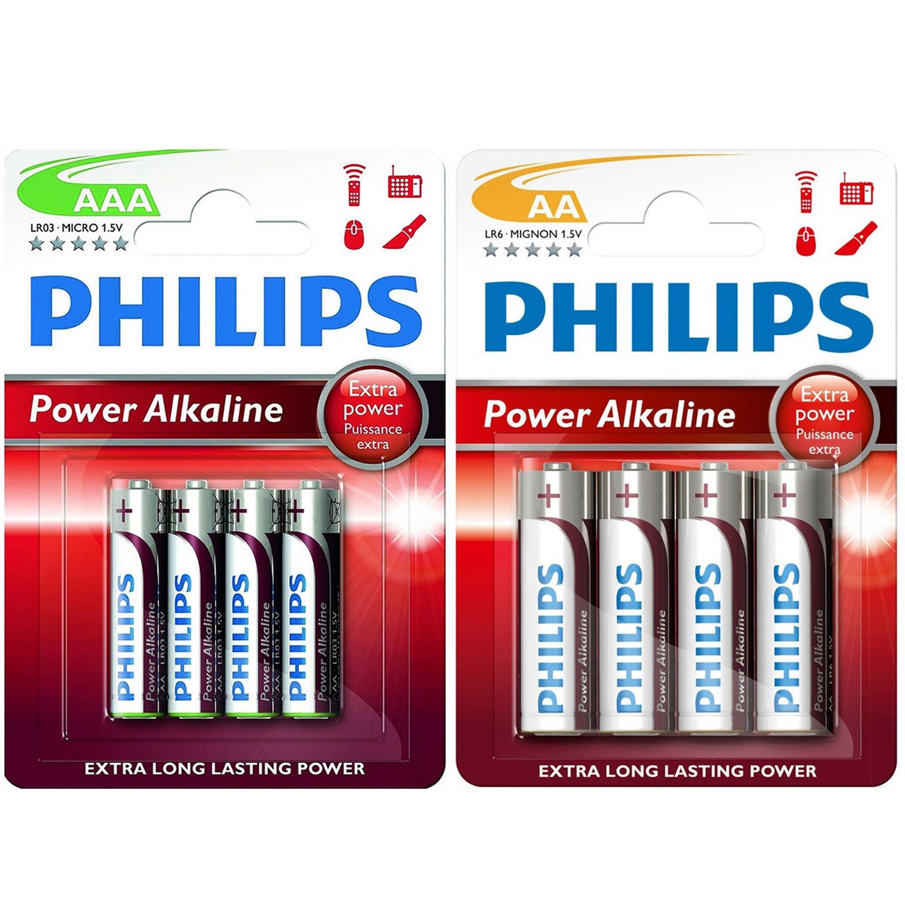 باتری قلمی و نیم قلمی Philips Power Alkaline مدل Power Alkaline بسته 8 عددی