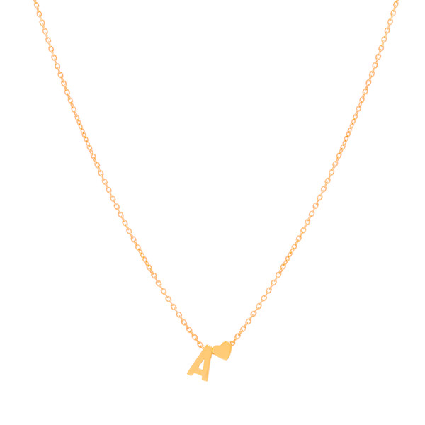 گردنبند طلا 18 عیار زنانه با زنجیر حلقه‌ای (فلامینگو) وی گالری مدل Heart And A کد N0723