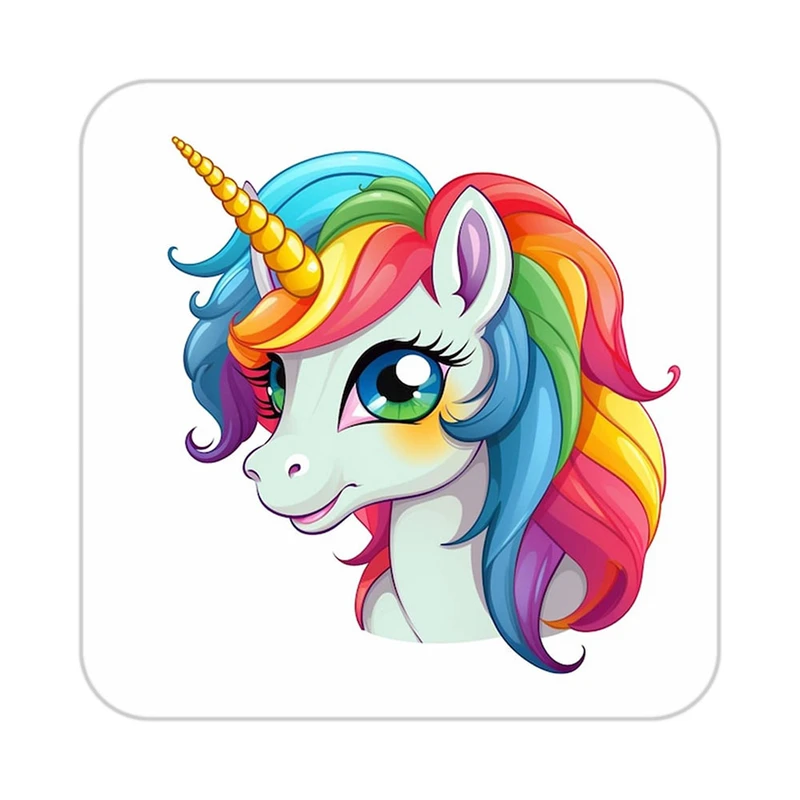 زیر لیوانی کاکتی طرح اسب تک شاخ و یونیکورن مدل mp29693