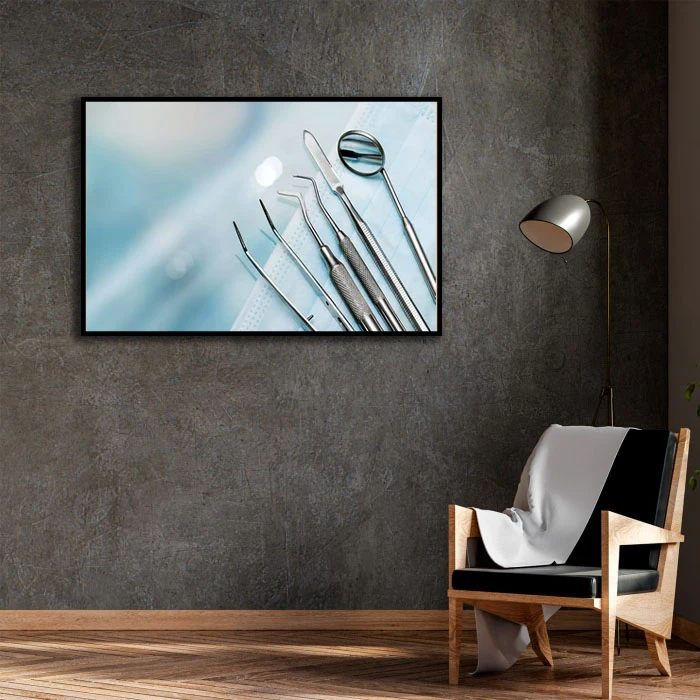 تابلو نوری بکلیت طرح دندانپزشکی مدل B-D2168 فریم مشکی