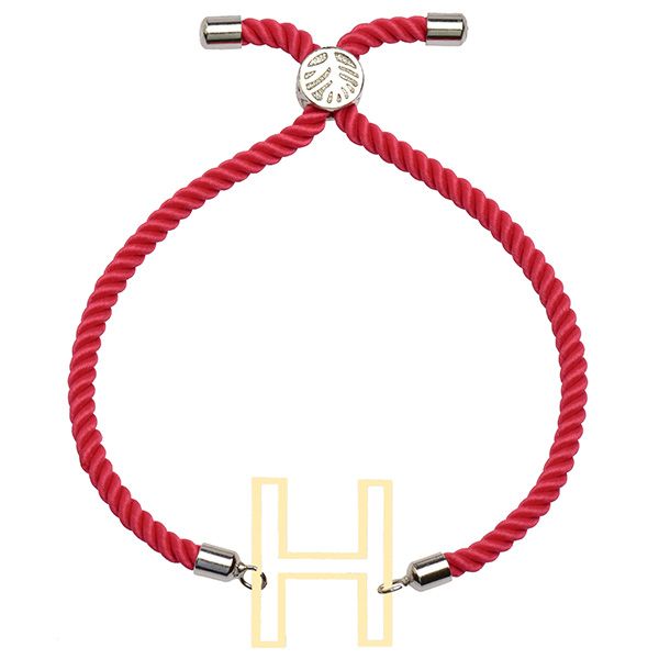 دستبند طلا 18 عیار دخترانه کرابو طرح H مدل Krd1683