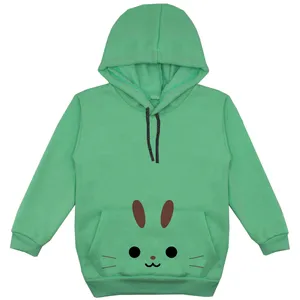 هودی دخترانه مدل خرگوش F06 رنگ سبز