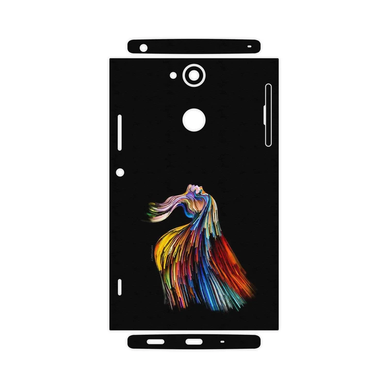 برچسب پوششی ماهوت مدل Rainbow Hair Digital Art-FullSkin مناسب برای گوشی موبایل سونی Xperia XA2