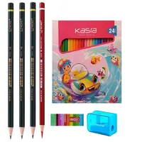 مداد رنگی 24 رنگ کسری مدل آریانا 2 به همراه تراش و پاک کن مجموعه 30 عددی 