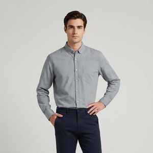 پیراهن آستین بلند یقه برگردان با تنخور معمولی (regular fit) مردانه ایزی دو مدل 159