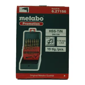 Metabo HSS-Tin Drill Bit Set 19 Pieces