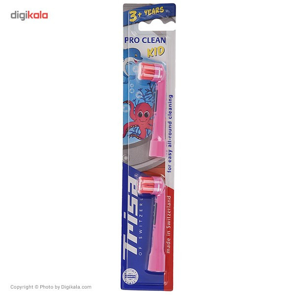 سری یدک مسواک برقی تریزا مدل Trisa Pro Clean Kid بسته 2 عددی
