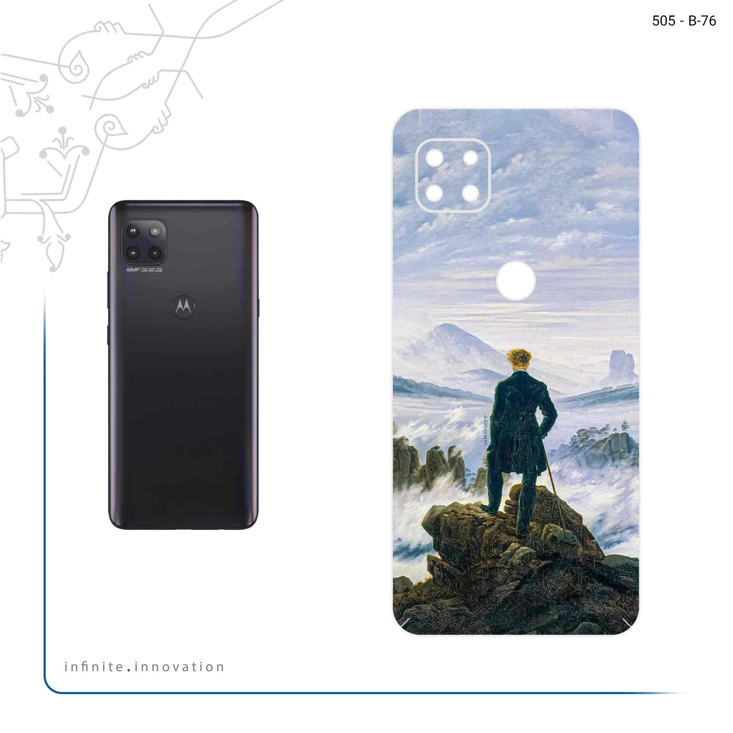 برچسب پوششی ماهوت مدل Wanderer above the Sea of Fog مناسب برای گوشی موبایل موتورولا MOTO G 5G