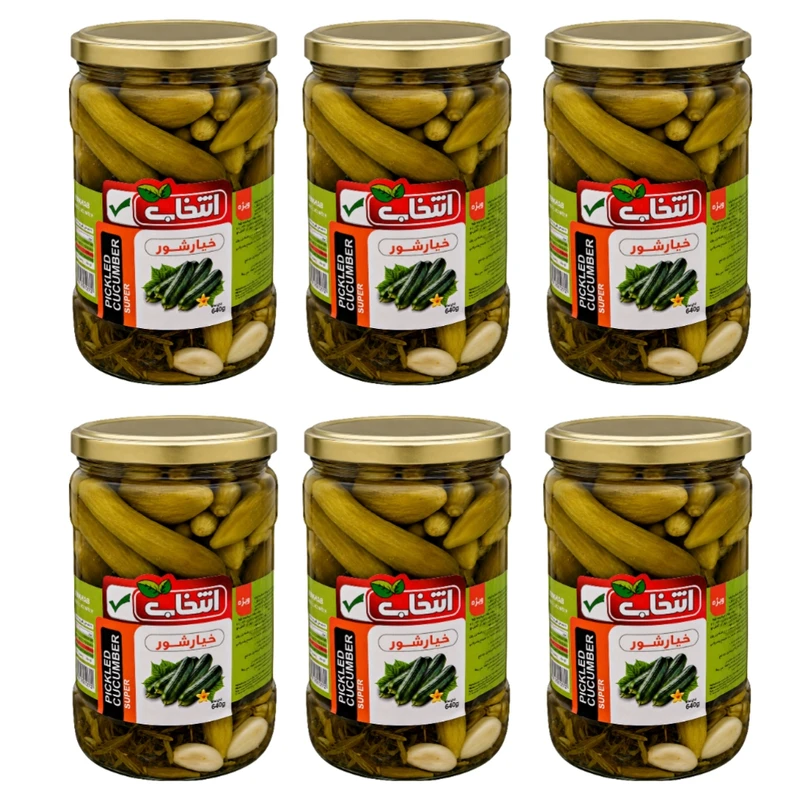 خیار شور ویژه انتخاب - 640 گرم بسته 6 عددی