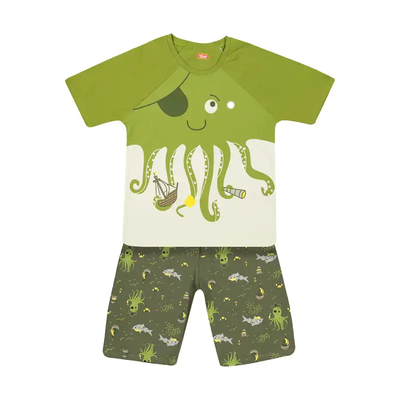 ست تی شرت و شلوارک راحتی پسرانه مادر مدل 2041107-42