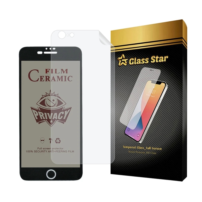 محافظ صفحه نمایش سرامیکی حریم شخصی گلس استار مدل CERPRIVNANOS مناسب برای گوشی موبایل اپل iPhone 6s Plus / 6 Plus به همراه محافظ پشت گوشی