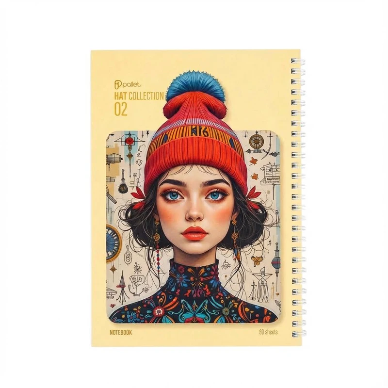 دفتر مشق ۸۰ برگ پالت طرح کلاه سیمی گلاسه