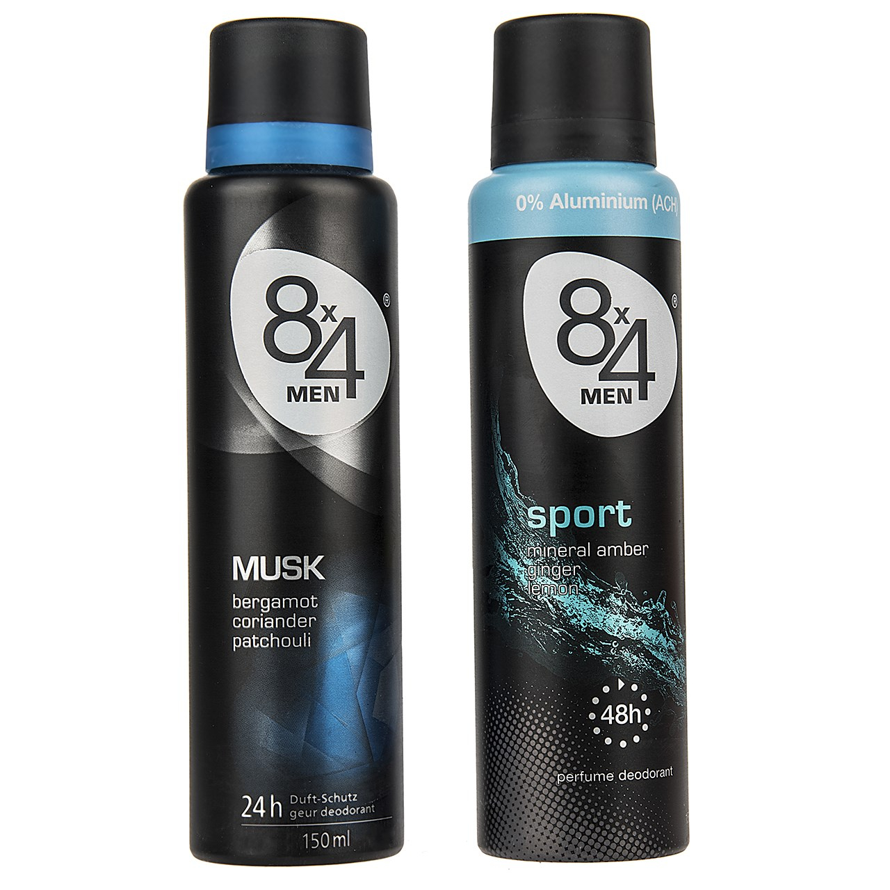 پک اسپری ضد تعریق مردانه هشت در چهار مدل Musk و Sport حجم 150 میلی لیتر - بسته 2 عددی
