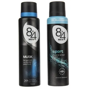 پک اسپری ضد تعریق مردانه هشت در چهار مدل Musk  و Sport حجم 150 میلی لیتر - بسته 2 عددی
