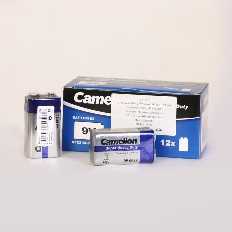 باتری کتابی کملیون مدل 6F22 بسته 12 عددی