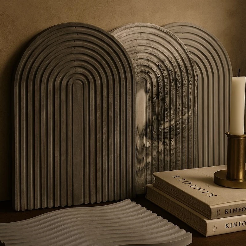 استند رومیزی تزیینی مدل موج دار و رنگین کمان مجموعه دو عددی