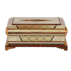 جعبه دستمال کاغذی خاتم کاری مدل سوپر لوکس کد W3