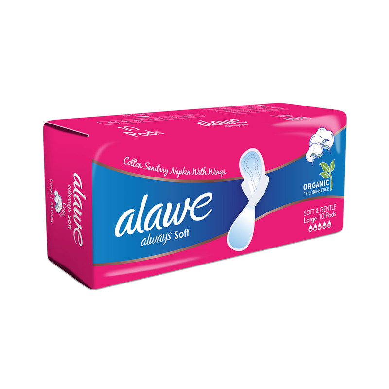 نوار بهداشتی آلاوه مدل cotton Large مجموعه 36 عددی