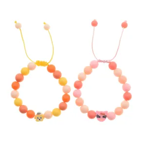 دستبند دخترانه دلنار گالری مدل حیوانات بامزه بسته 2 عددی