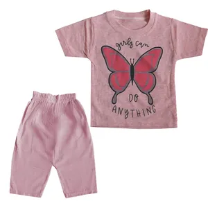 ست تی شرت و شلوارک دخترانه مدل PARV-SRT