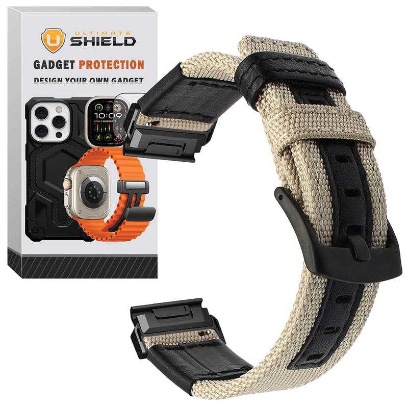 بند آلتیمیت شیلد مدل Military Nylon BK GRM20 مناسب برای ساعت هوشمند گارمین Fenix 5S / 5S Plus / 6S / 6S Pro / 7S (20mm)