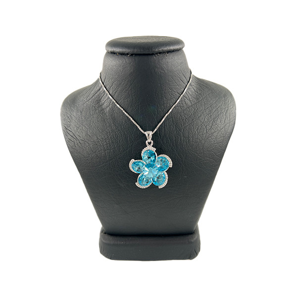 گردنبند نقره زنانه سواروسکی مدل گل کد 300050 گردنبند نقره زنانه سواروسکی مدل گل کد 300050