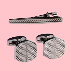 ست دکمه سردست و گیره کراوات مردانه نسن مدل ND9