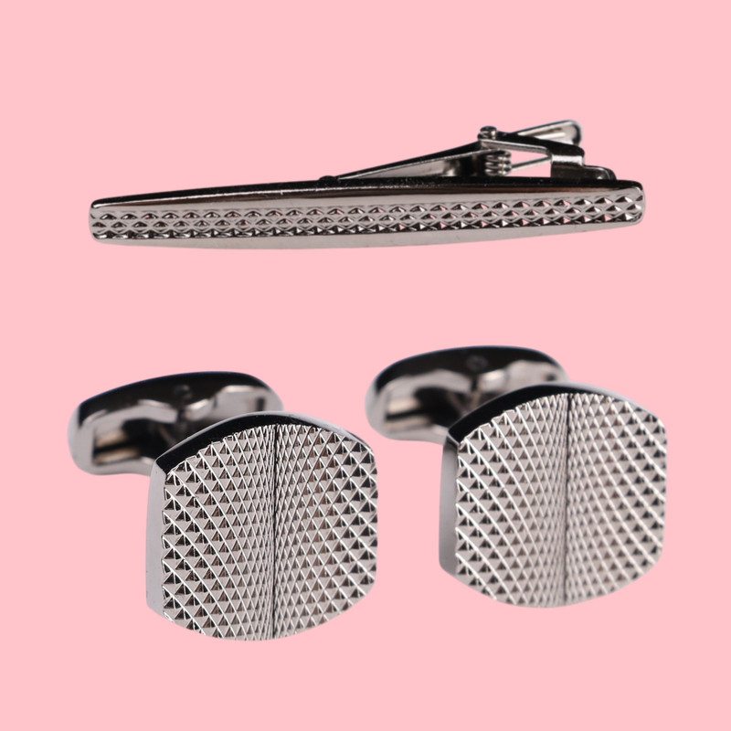 ست دکمه سردست و گیره کراوات مردانه نسن مدل ND9