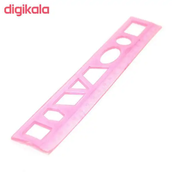 خط کش 20 سانتی متری مدل شابلون دار کد 007 بسته 3 عددی