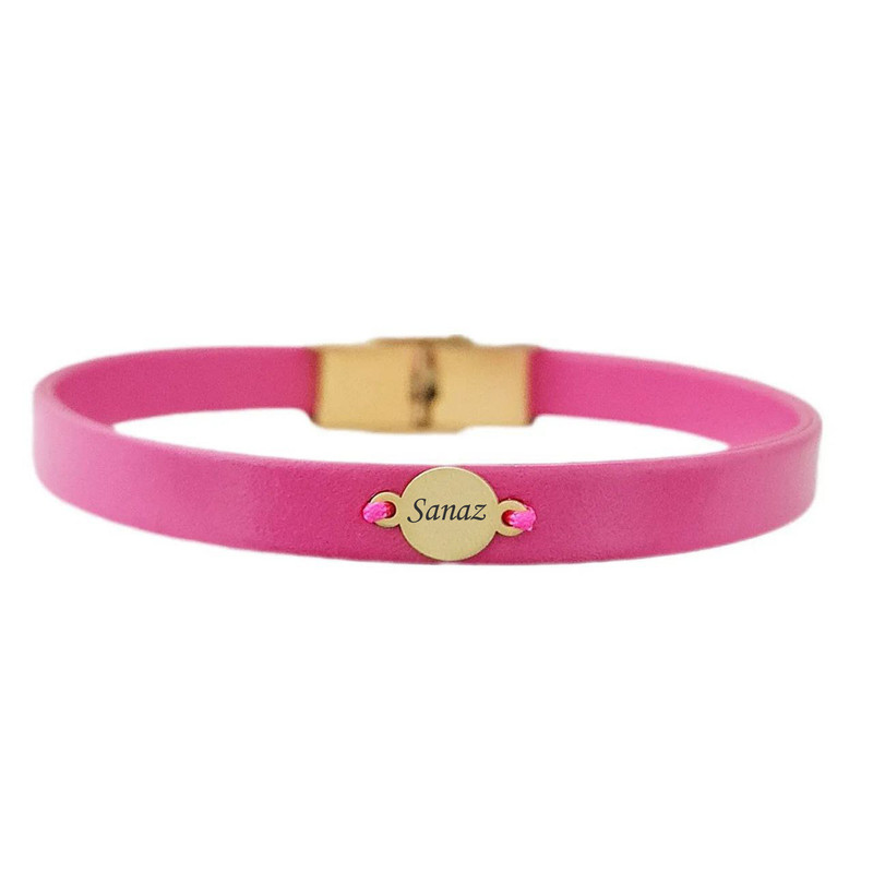 دستبند طلا 18 عیار دخترانه لیردا مدل اسم ساناز 1236