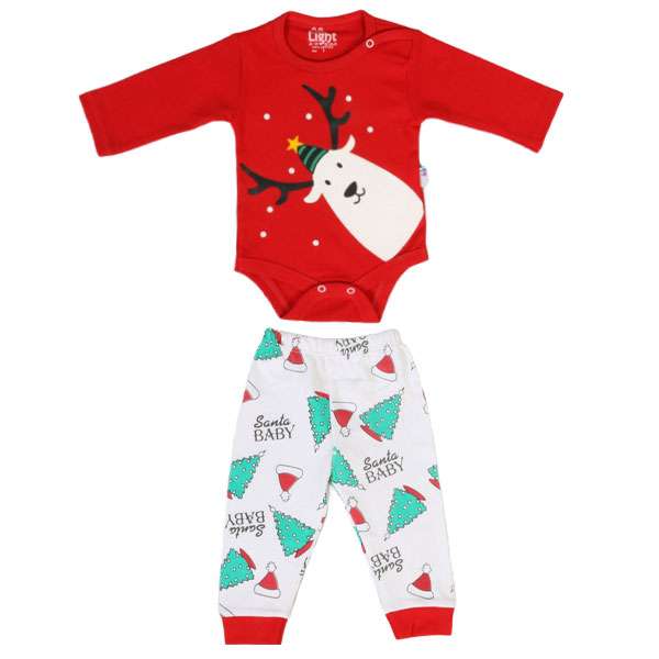 ست بادی آستین بلند و شلوار نوزادی مدل cab332p