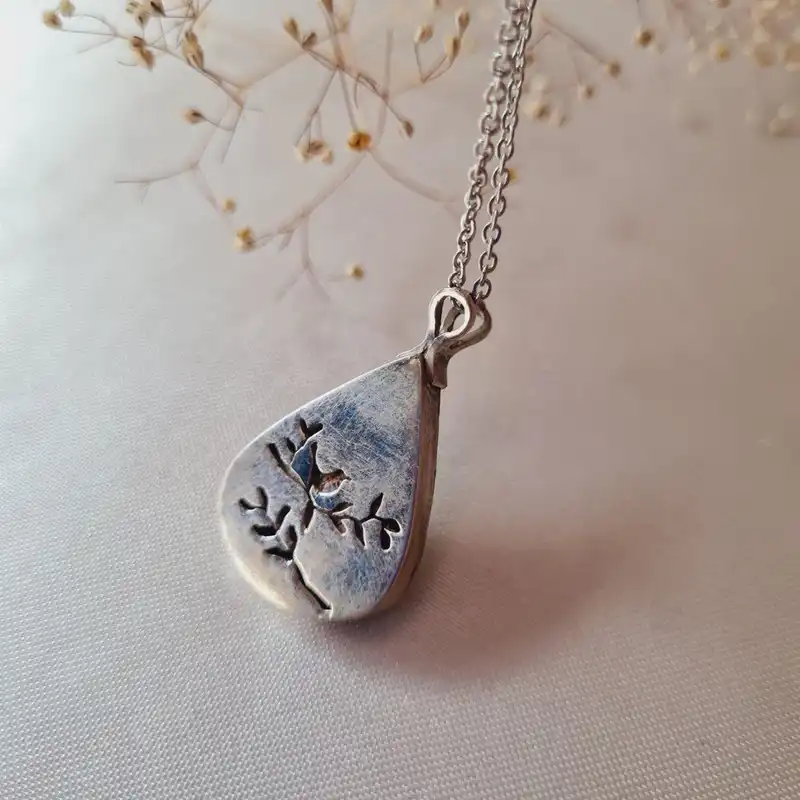 گردنبند نقره زنانه مدل فیروزه شجر نیشابور